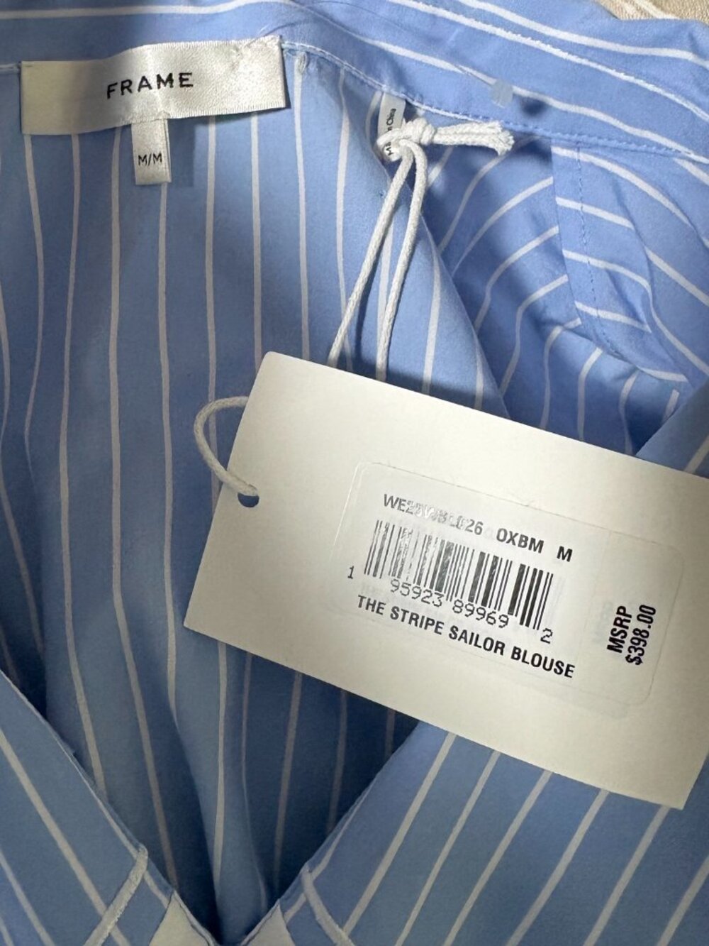 FRAME Stripe Cotton Sailor Button-Up Shirt NWT - Picture 6 of 7